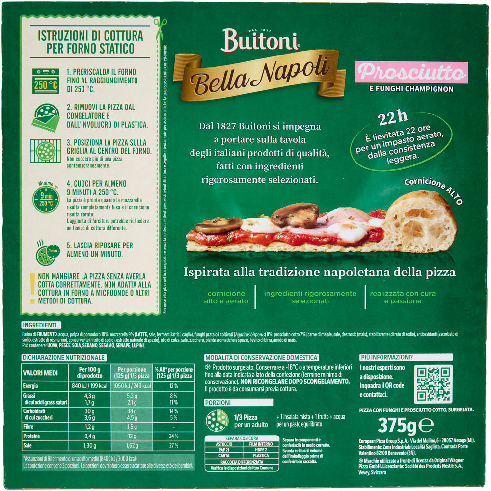 Pizza prosciutto e funghi surgelata 375 gr - Immagine 21