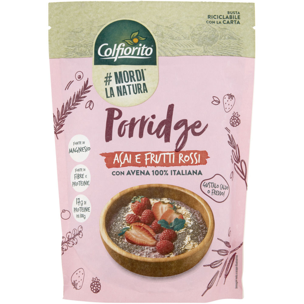 Porridge di avena con acai e frutti rossi 250 gr - Immagine 01