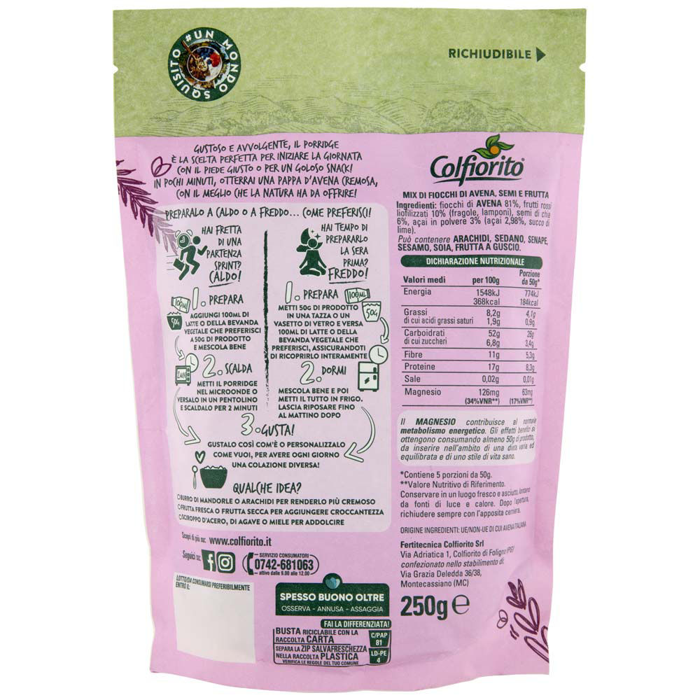 Porridge di avena con acai e frutti rossi 250 gr - Immagine 21