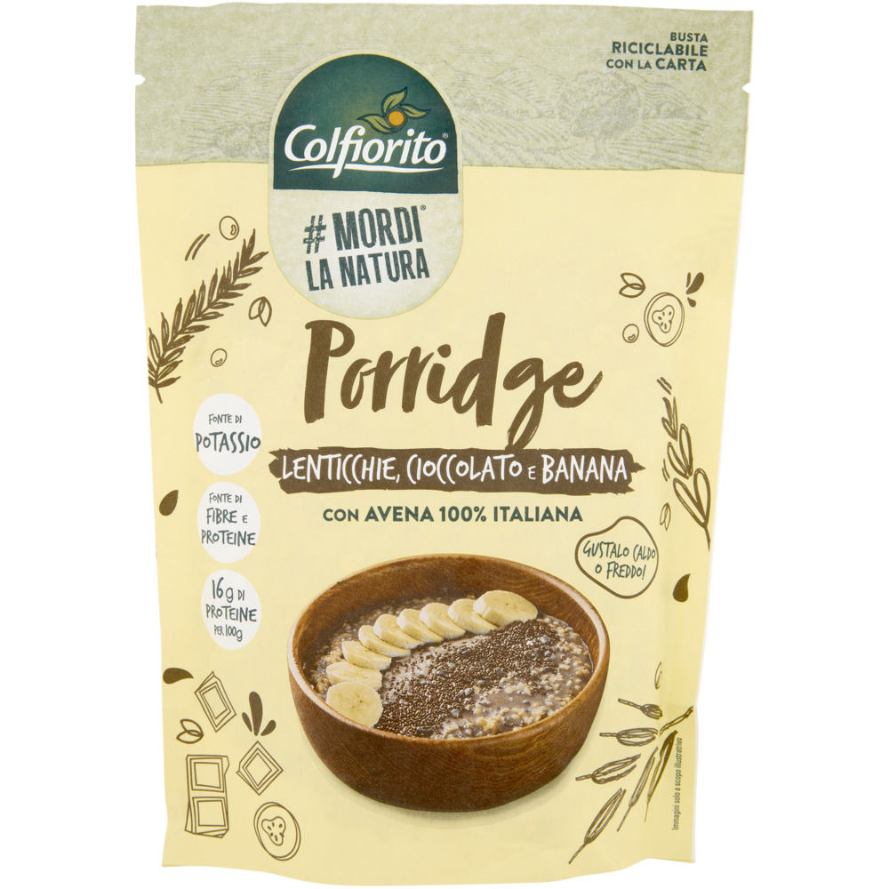Porridge di avena con lenticchie cioccolato e banana 250 gr - Immagine 01