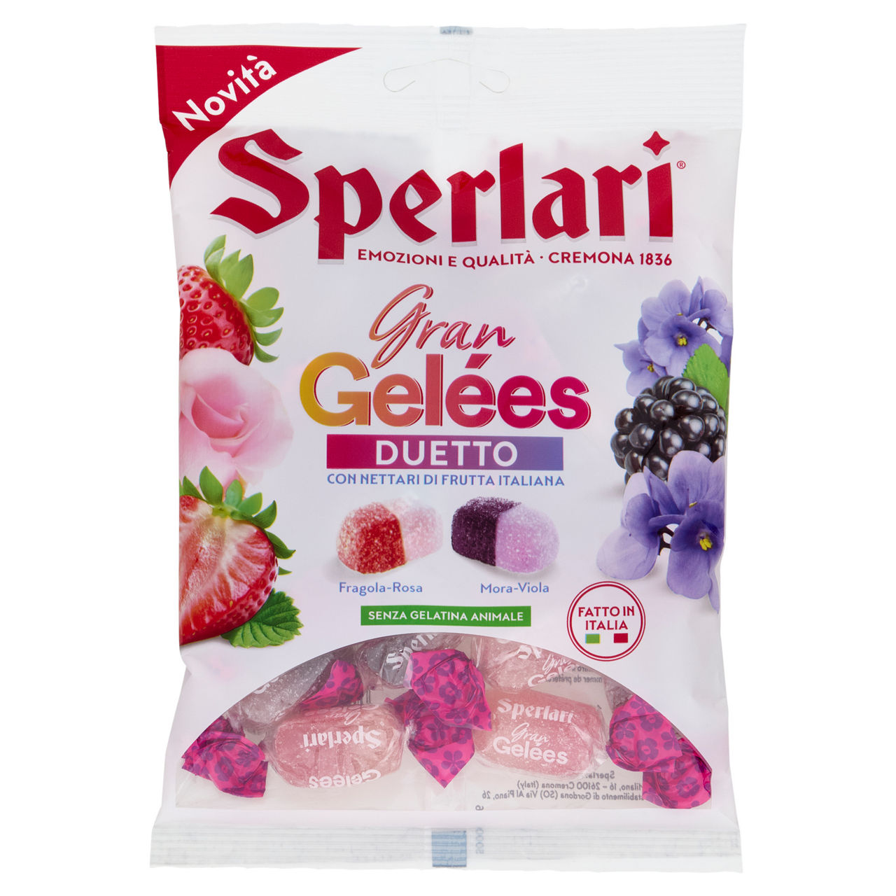 Caramelle morbide Gran Gel&eacute;e Duetto Frutta e Fiori 150 gr