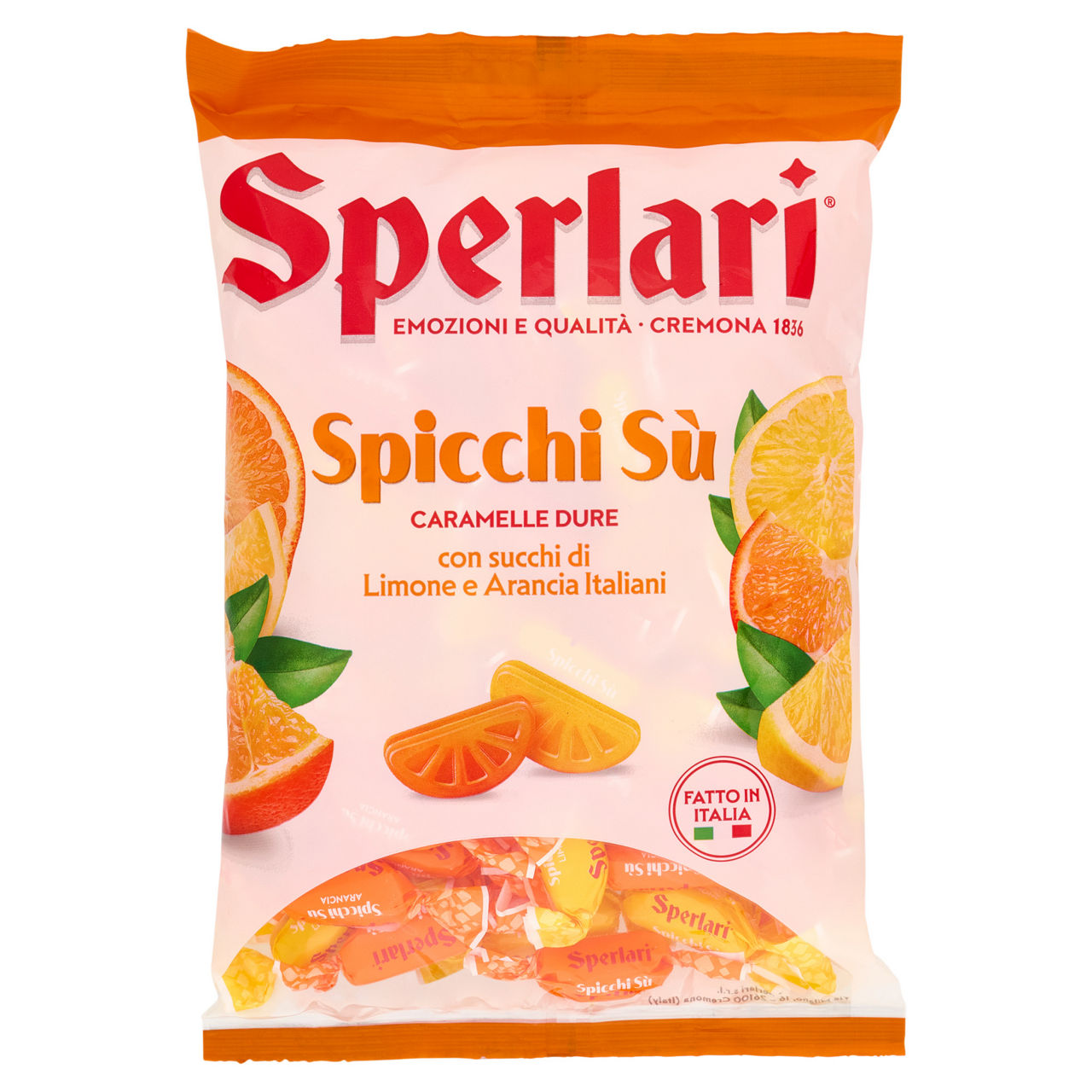 Caramelle dure Spicchi S&ugrave; limone e arancia 420 gr