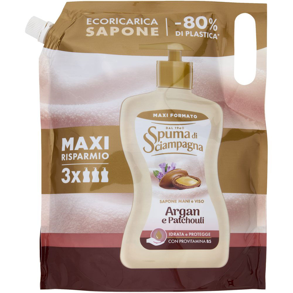 Sapone per le mani con antibatterico argan ecoricarica 1,3 lt