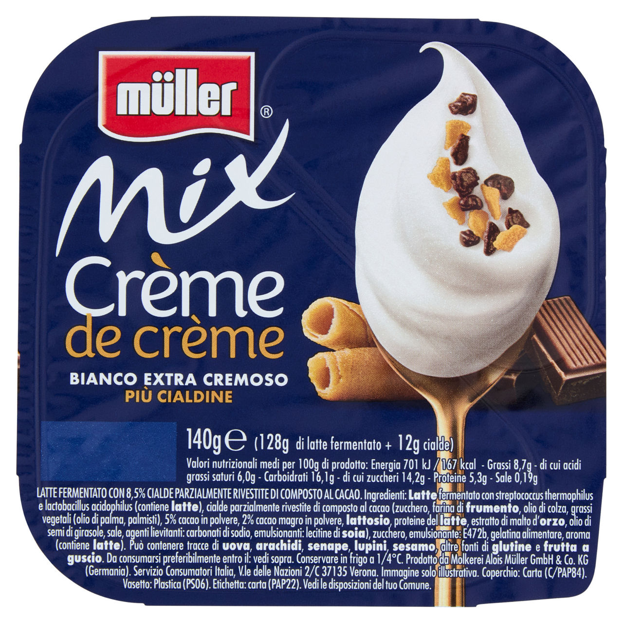 Yogurt bianco extra cremoso più cialdine 140 gr