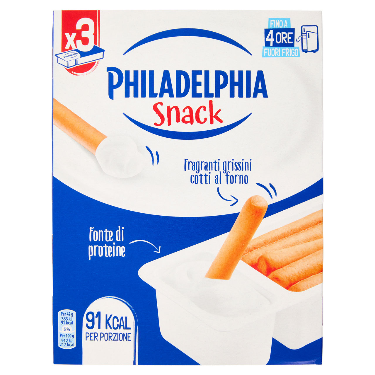Snack con philadelphia e grissini 3 pz 126 gr - Immagine 01