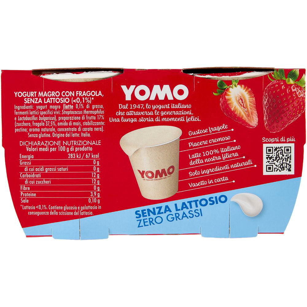 Immagine 3 di 6 del prodotto Yogurt alla fragola zero grassi senza lattosio 2 pz da 125 gr