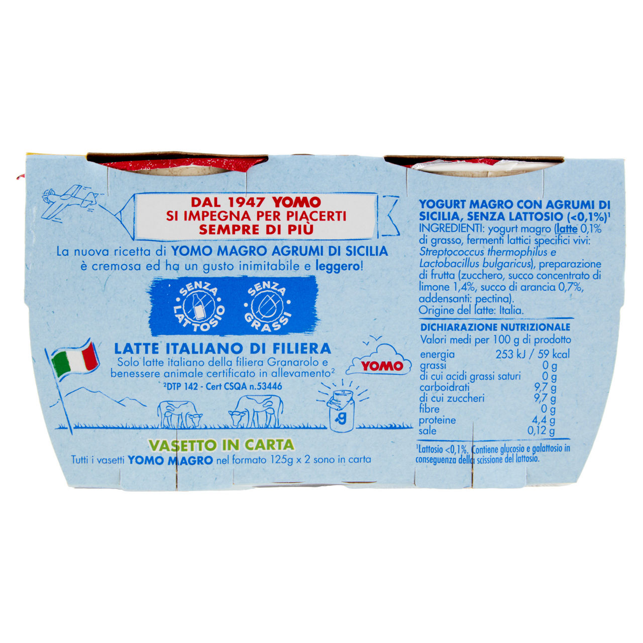 Yogurt zero grassi senza lattosio agli agrumi di Sicilia 2 pz da 125 gr - Immagine 41