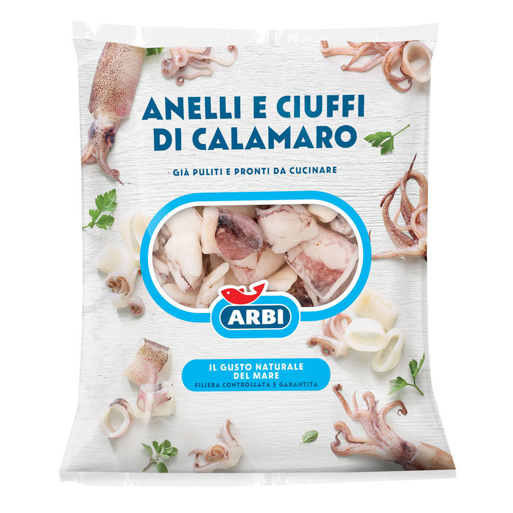 Anelli e ciuffi di calamaro surgelati 400 gr