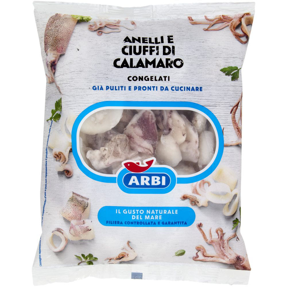 Anelli e ciuffi di calamaro surgelati 400 gr