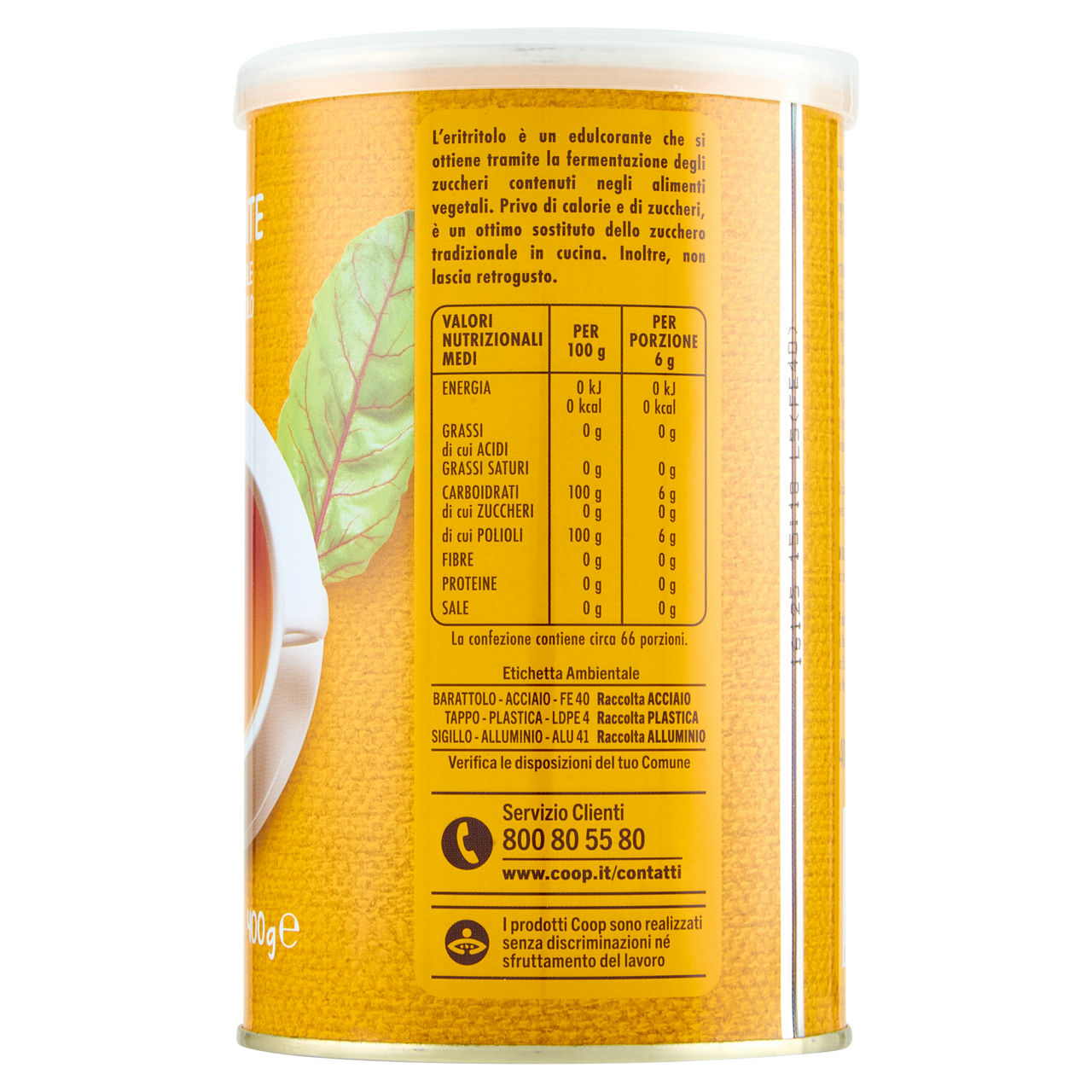 Dolcificante di origine vegetale a base di eritritolo 400 gr - Immagine 51