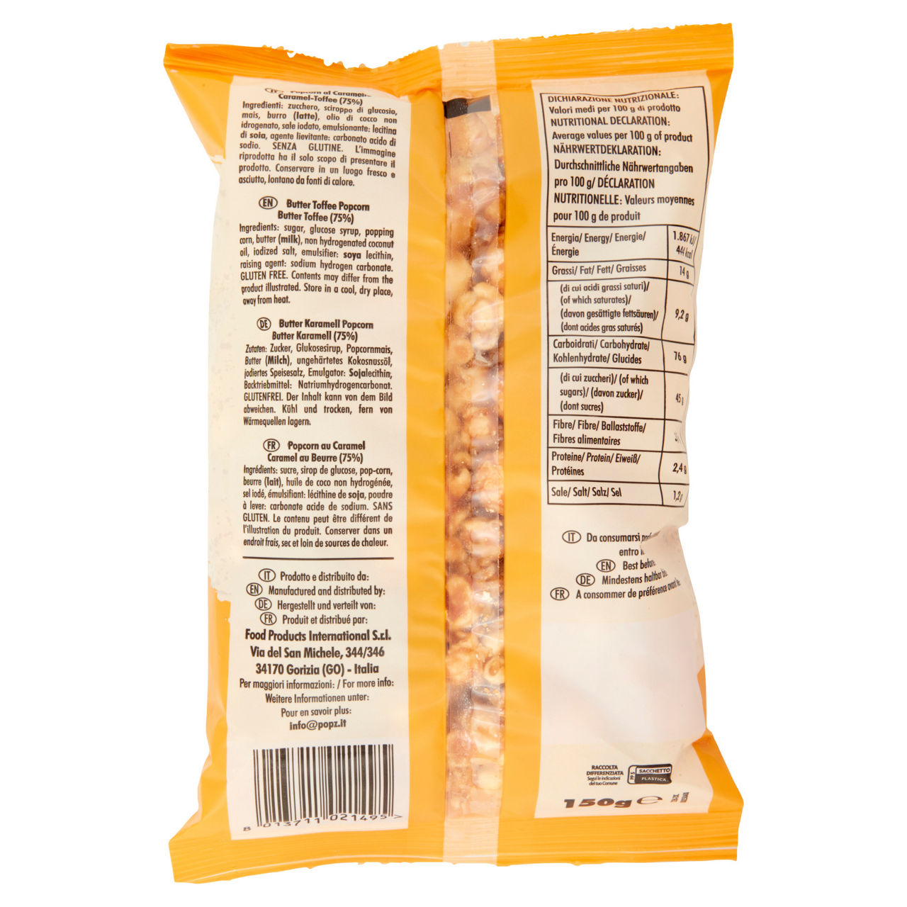 Popcorn gusto caramello toffee 150 gr - Immagine 11