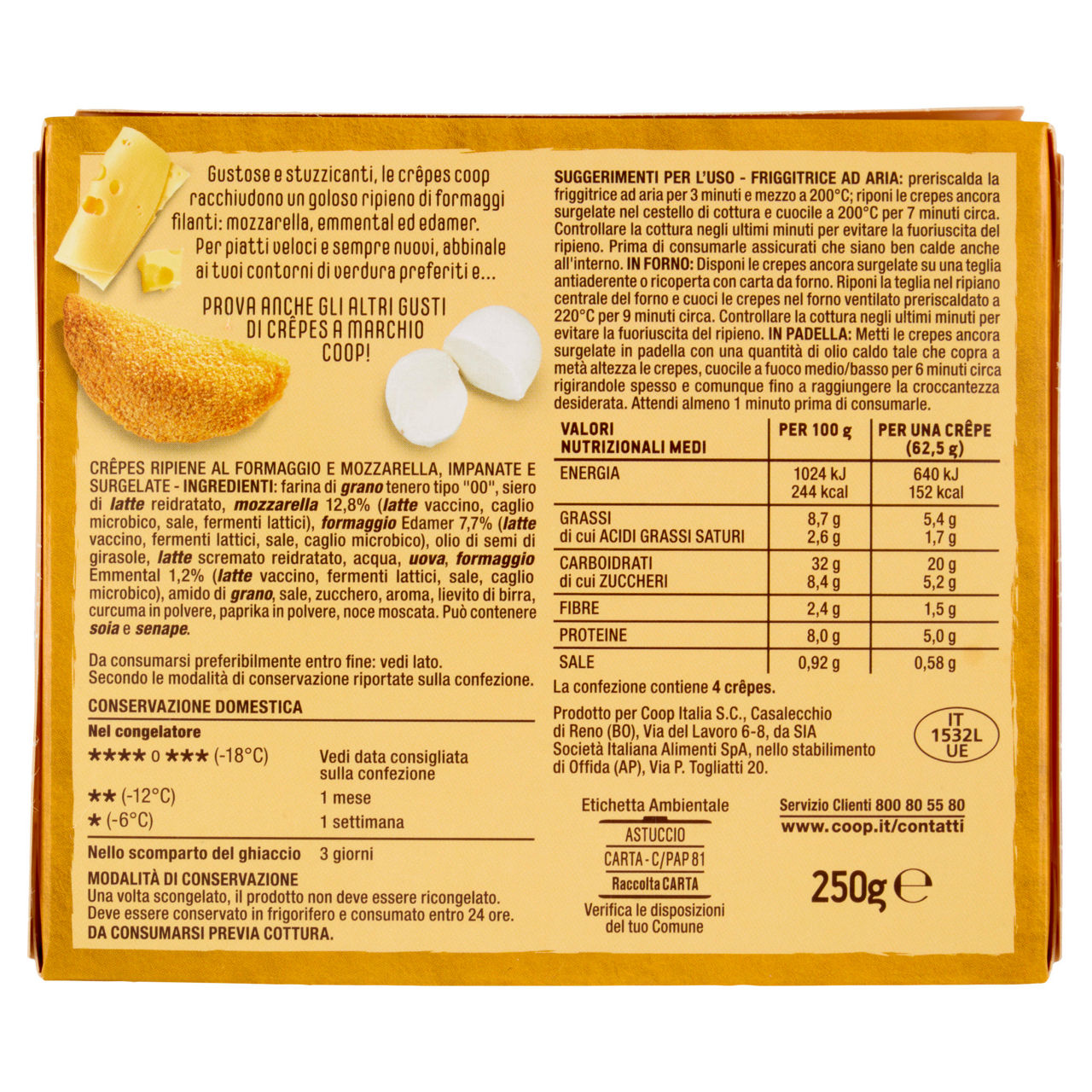 Crêpes con ripieno di formaggi 4 pz 250 gr - Immagine 11