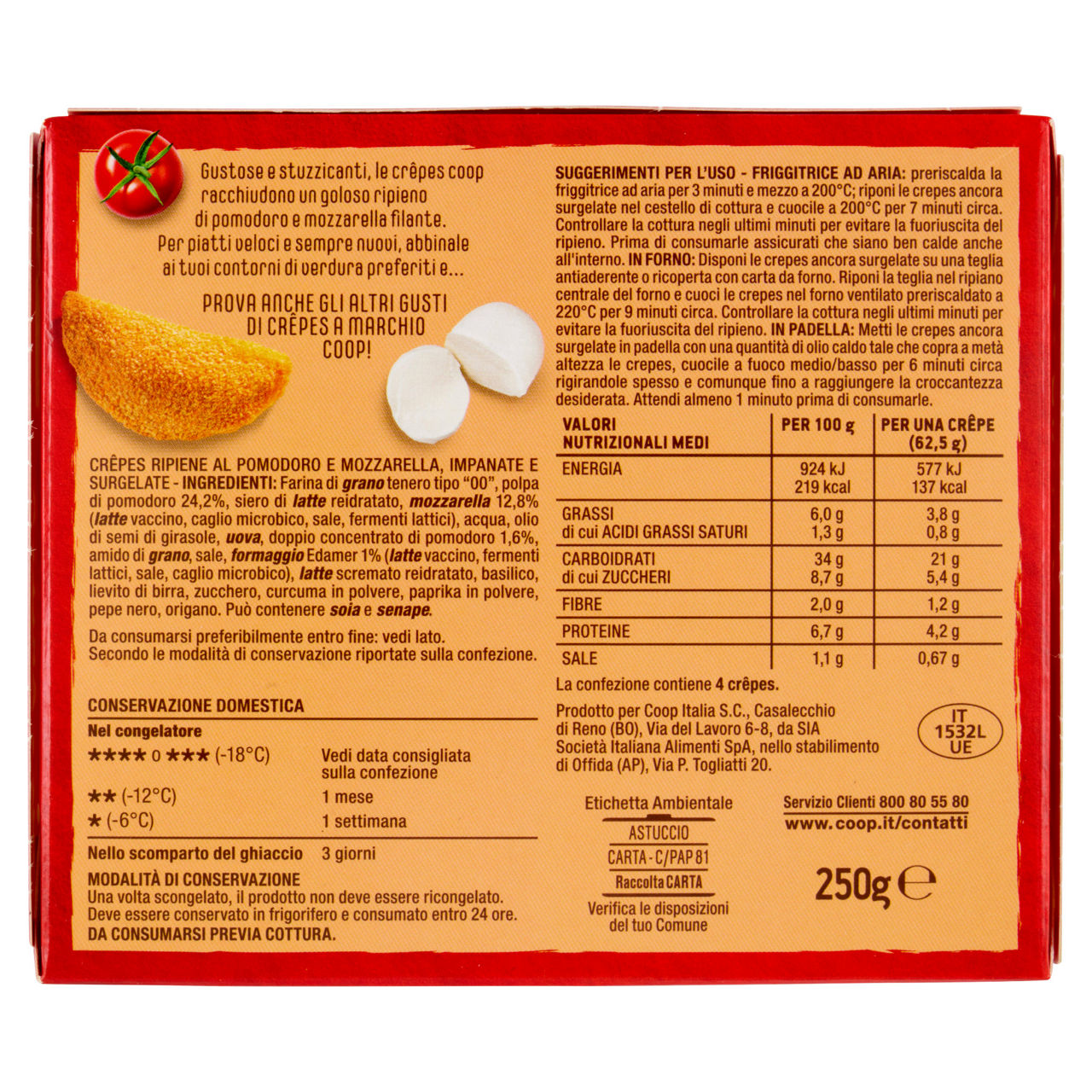 Crêpes con ripieno di pomodoro e mozzarella 4 pz 250 gr - Immagine 21
