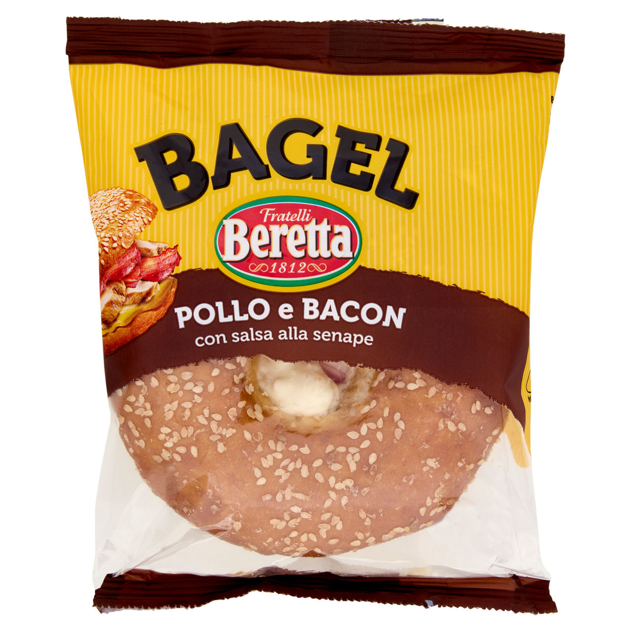 Bagel pollo e bacon con salsa alla senape 160 gr
