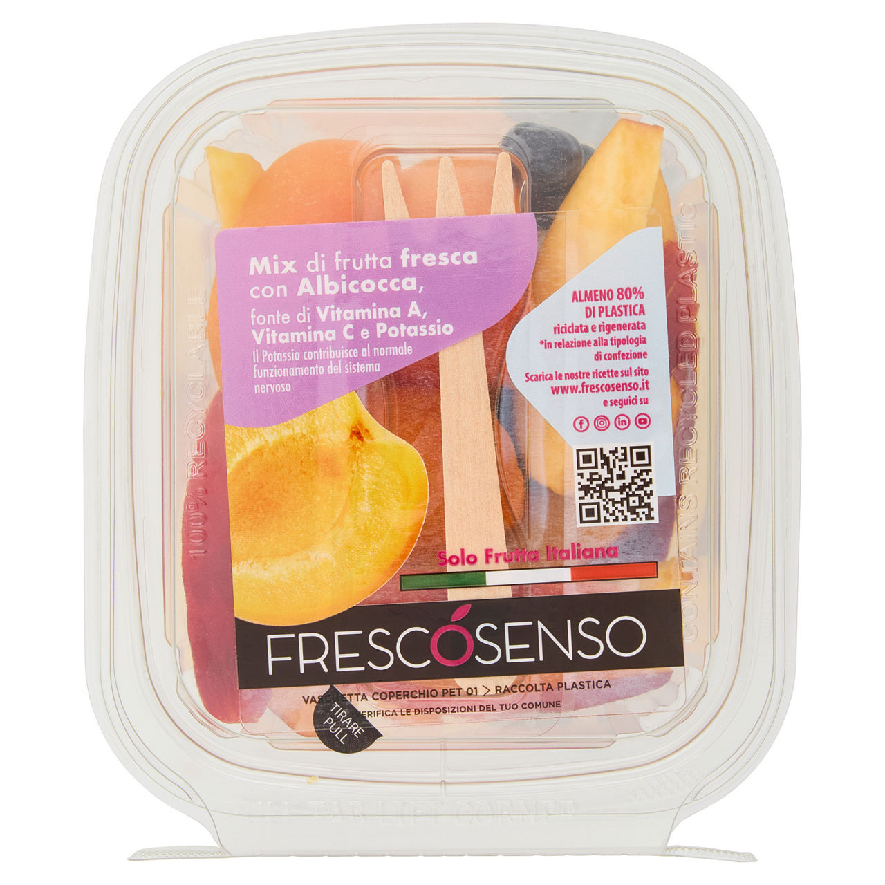 Macedonia di albicocche pesche e mirtilli 150 gr