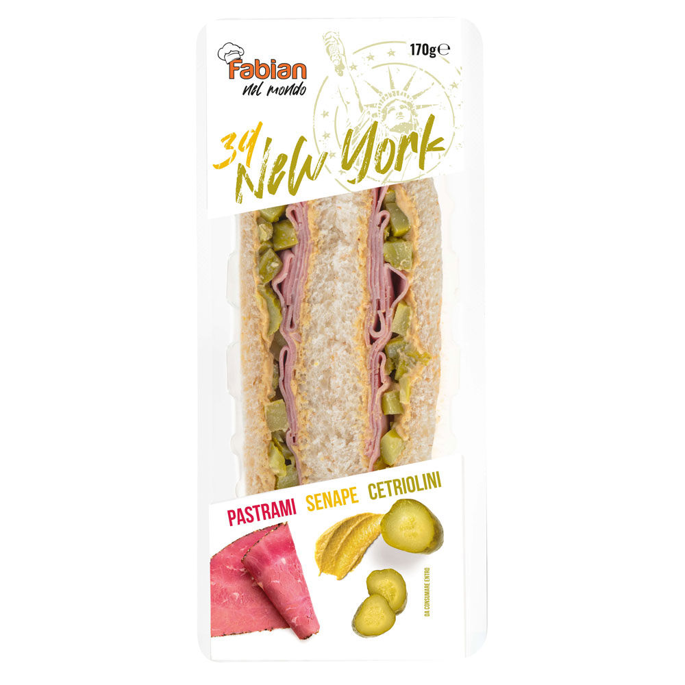Tramezzino New York pastrami senape e cetriolini 70 gr
