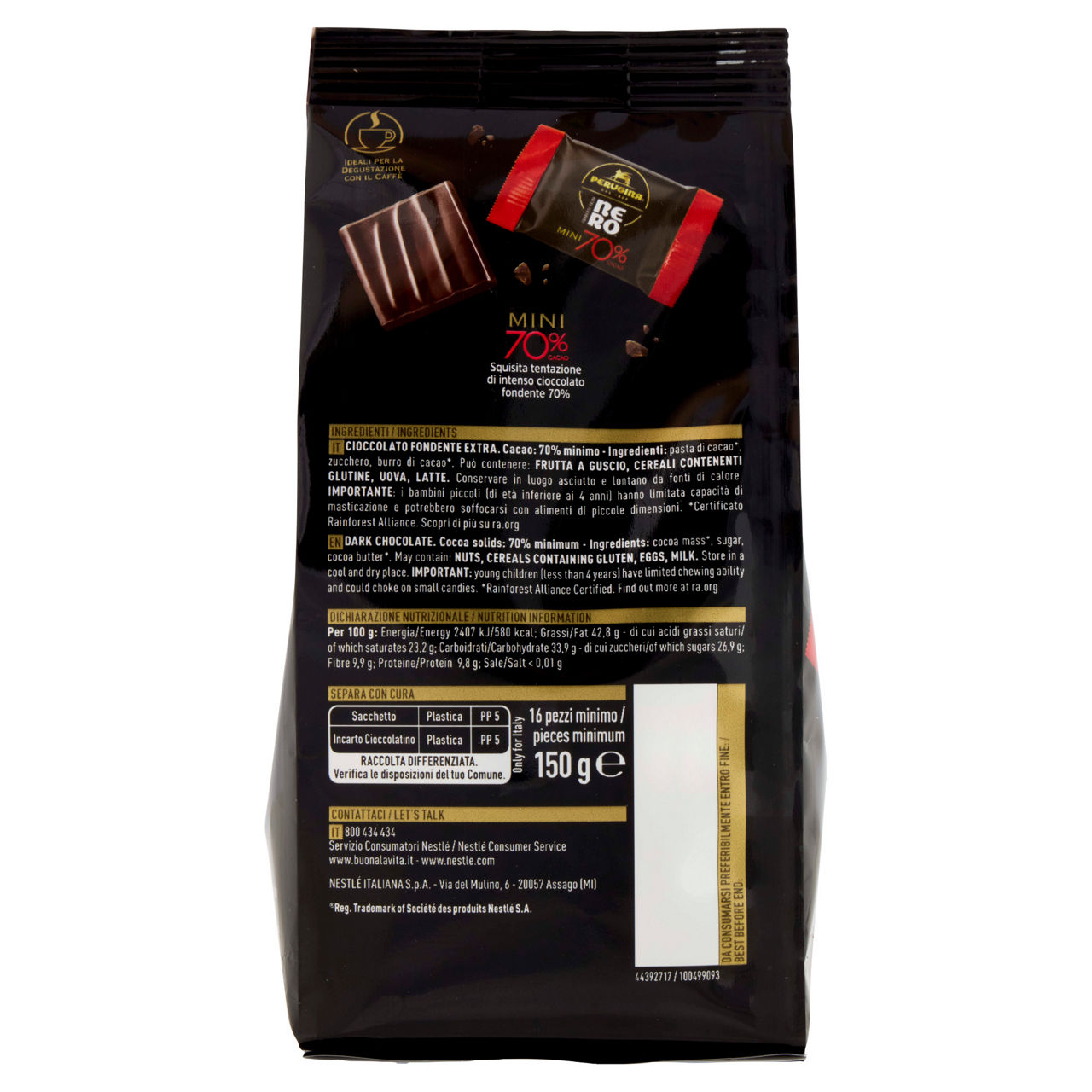 Cioccolatini mini extra fondenti 70% cacao 150 gr - Immagine 11
