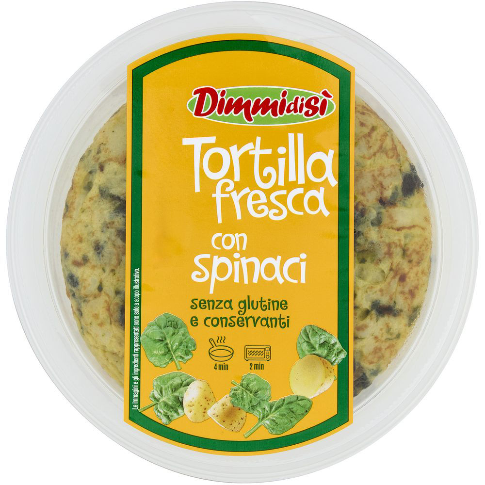 Tortilla con spinaci 250 gr