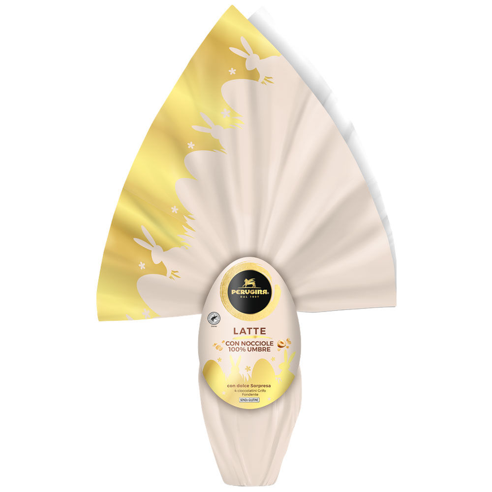 Uovo di cioccolato al latte con nocciole 100% Umbre 367 gr