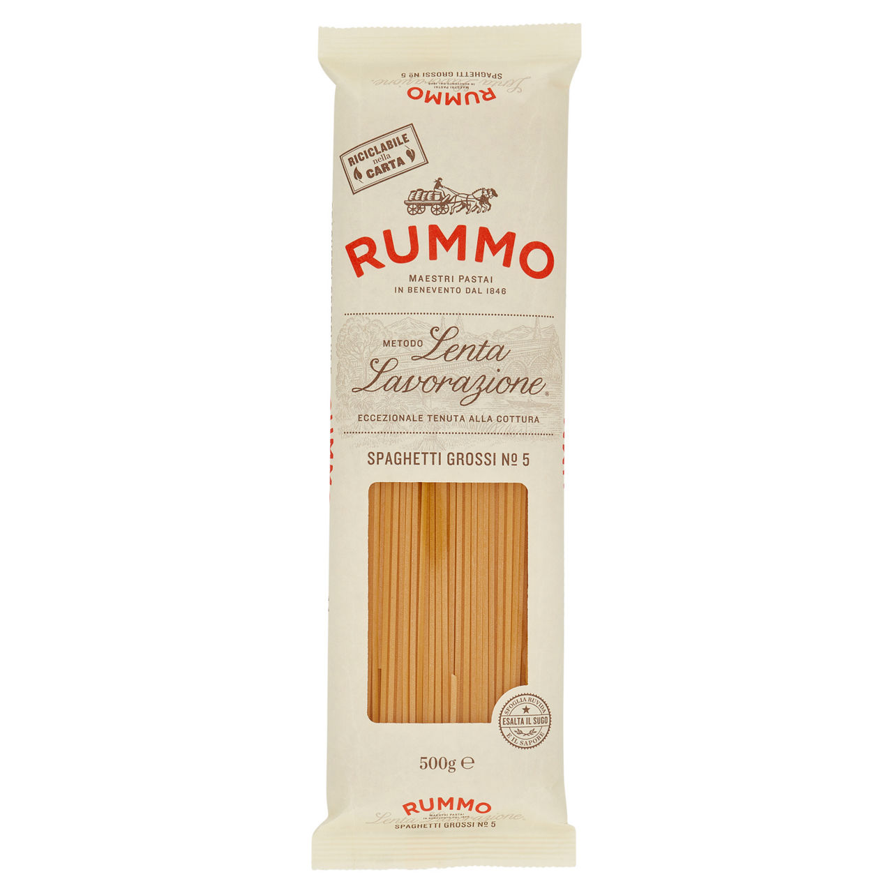Spaghetti grossi n. 5 pasta di semola di grano duro lenta lavorazione 500 gr