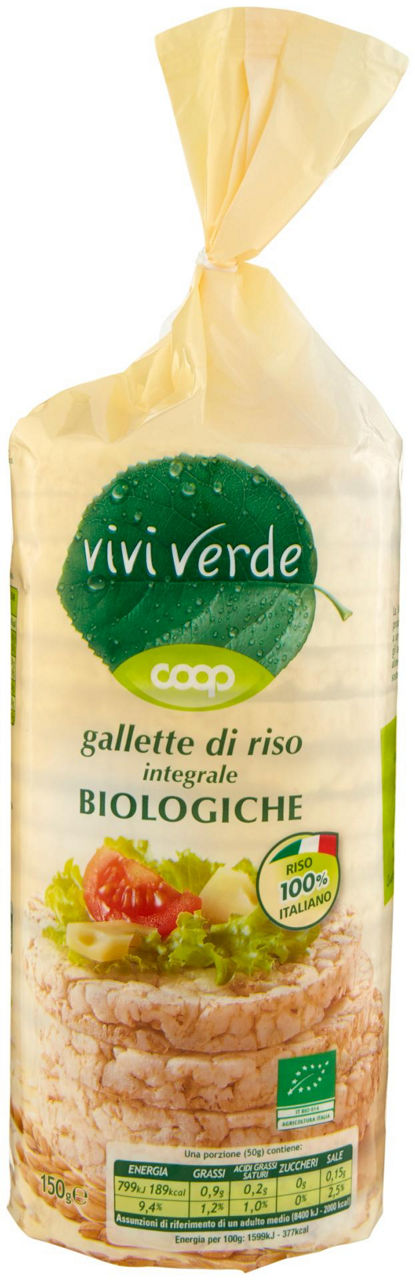 Gallette di riso integrale biologiche vivi verde 150 g