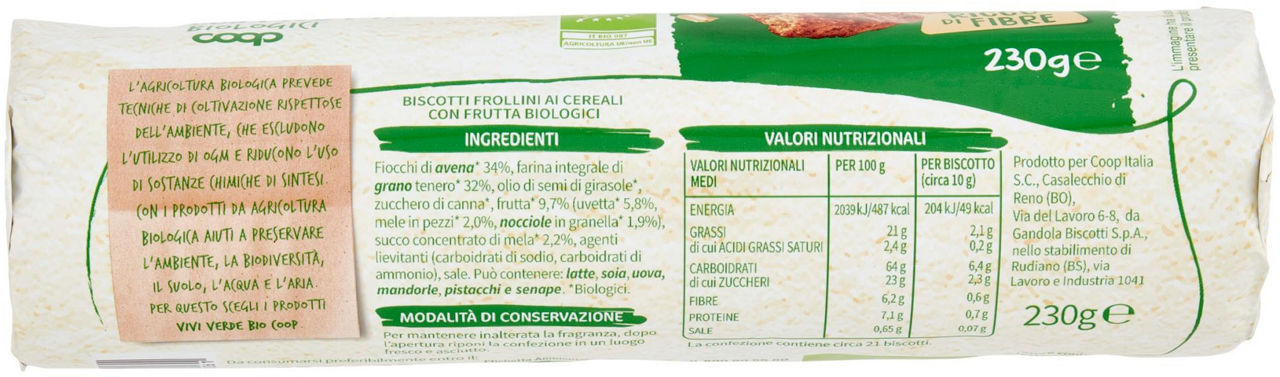 frollini ai cereali con frutta Biologici Vivi Verde 230 g - 5