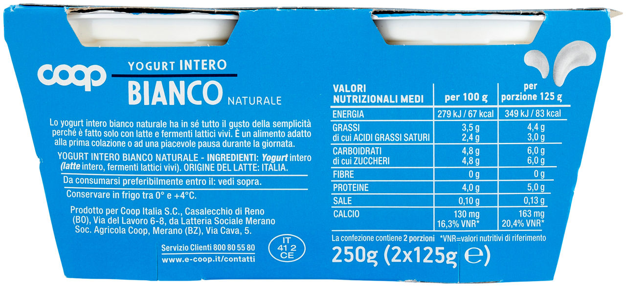 Yogurt intero bianco 2 pz de 125 gr - Immagine 81