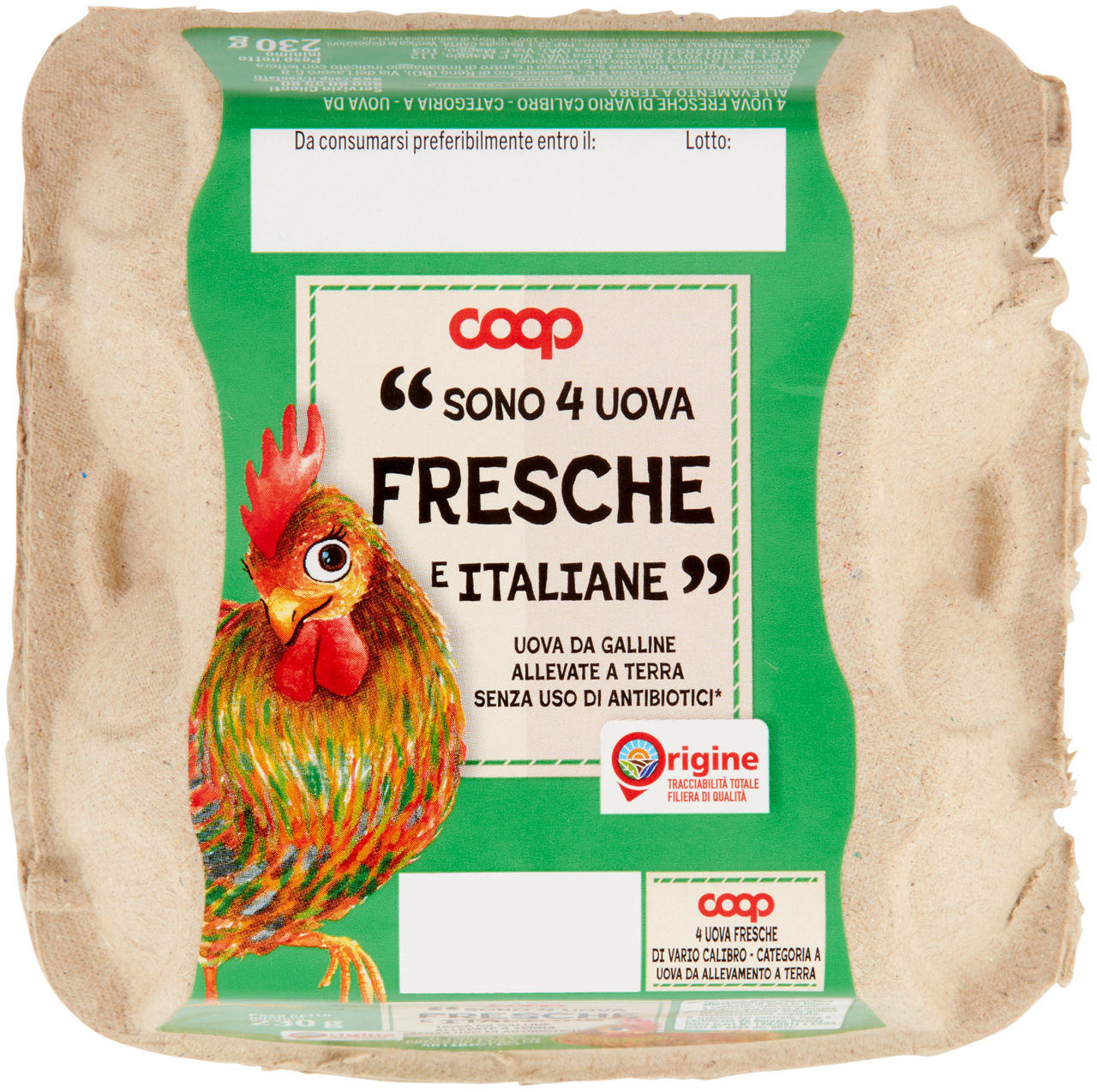 UOVA FRESCHE ALLEVATE A TERRA SENZA ANTIBIOTICI ORIGINE COOP CAL VARIO G 230 X4 - Immagine 41