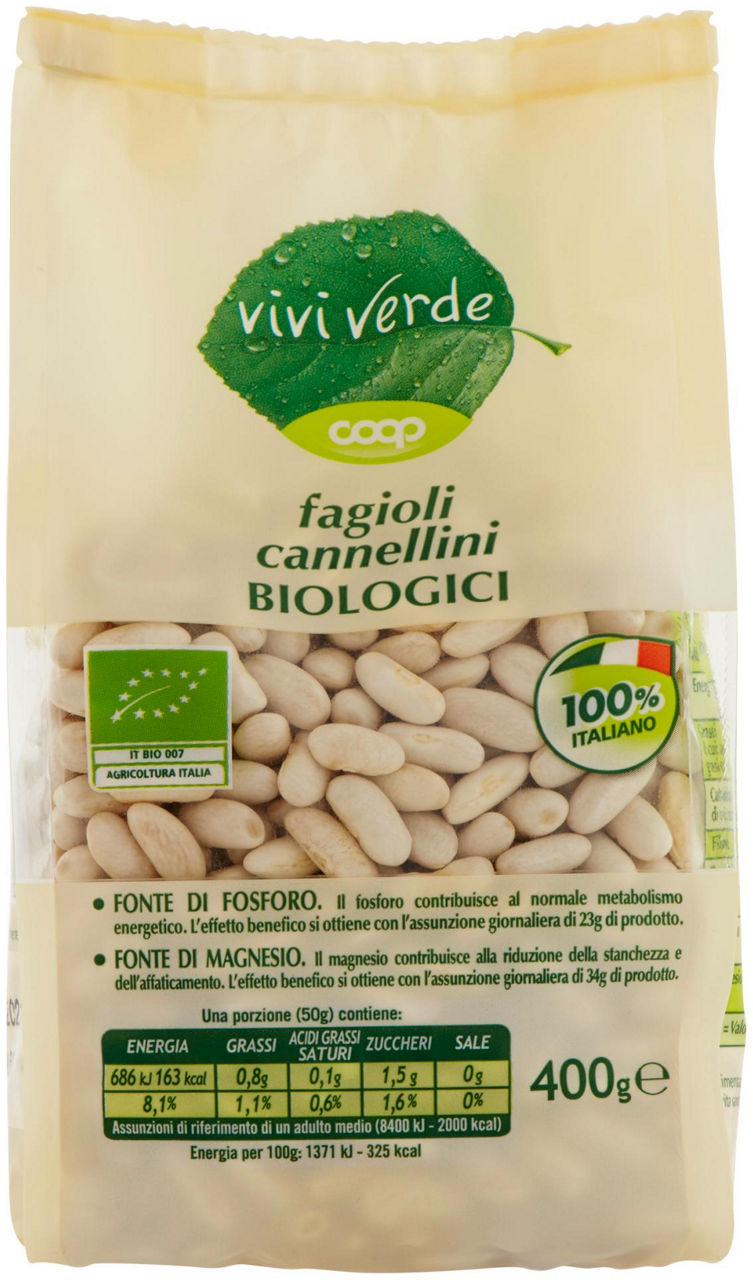 fagioli cannellini Biologici Vivi Verde 400 g - 1