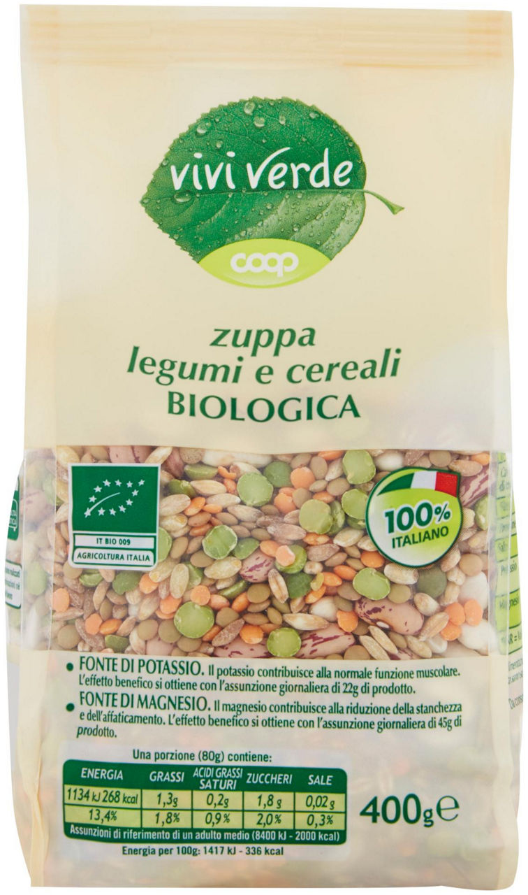 Zuppa legumi e cereali biologica vivi verde 400 g