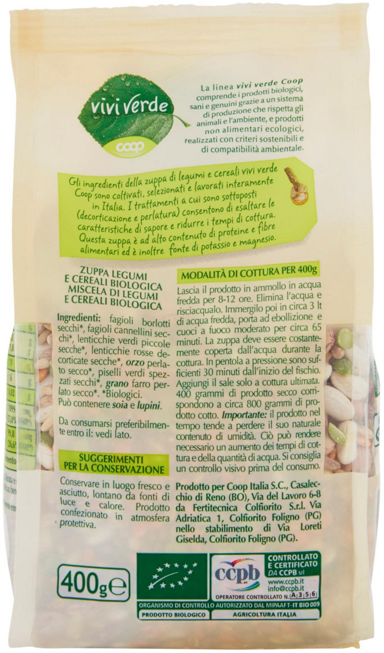 zuppa legumi e cereali Biologica Vivi Verde 400 g - 4