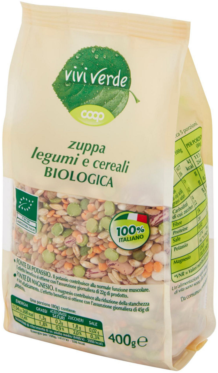 zuppa legumi e cereali Biologica Vivi Verde 400 g - 12