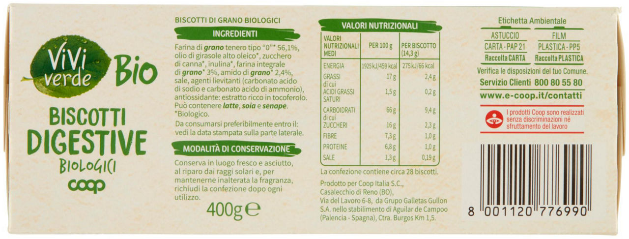 Biscotti digestive Bio 400 gr - Immagine 51