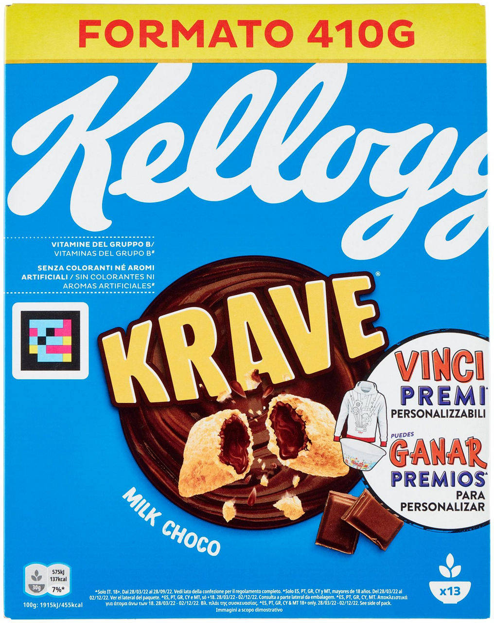 Cereali choco krave milk kellogg's scatola g 410