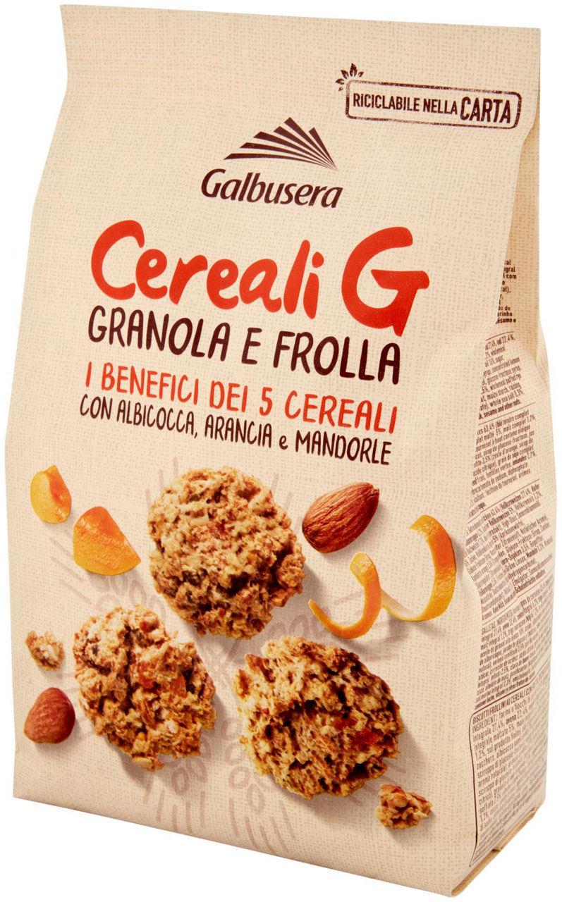 Biscotti Cereali G Granola e Frolla con Albicocca, Arancia e Mandorle 300 g - 6