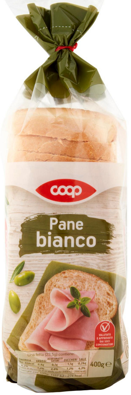 PANE BIANCO COOP CON OLIO EXTRAVERGINE DI OLIVA SACCHETTO GR.400 - 1