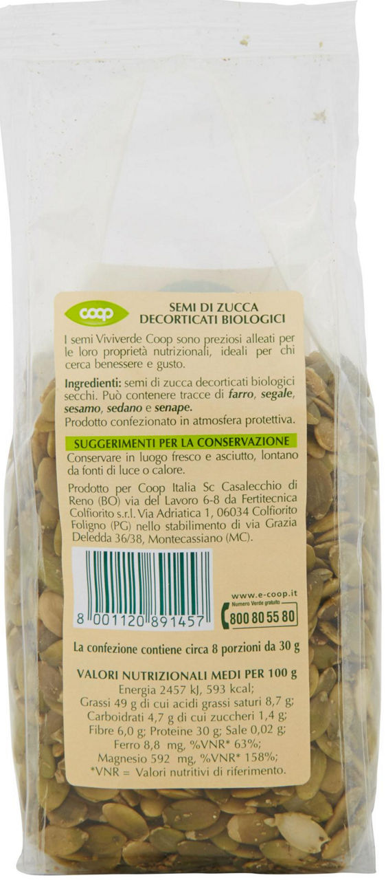 semi di zucca Decorticati Biologici Vivi Verde 250 g - 4
