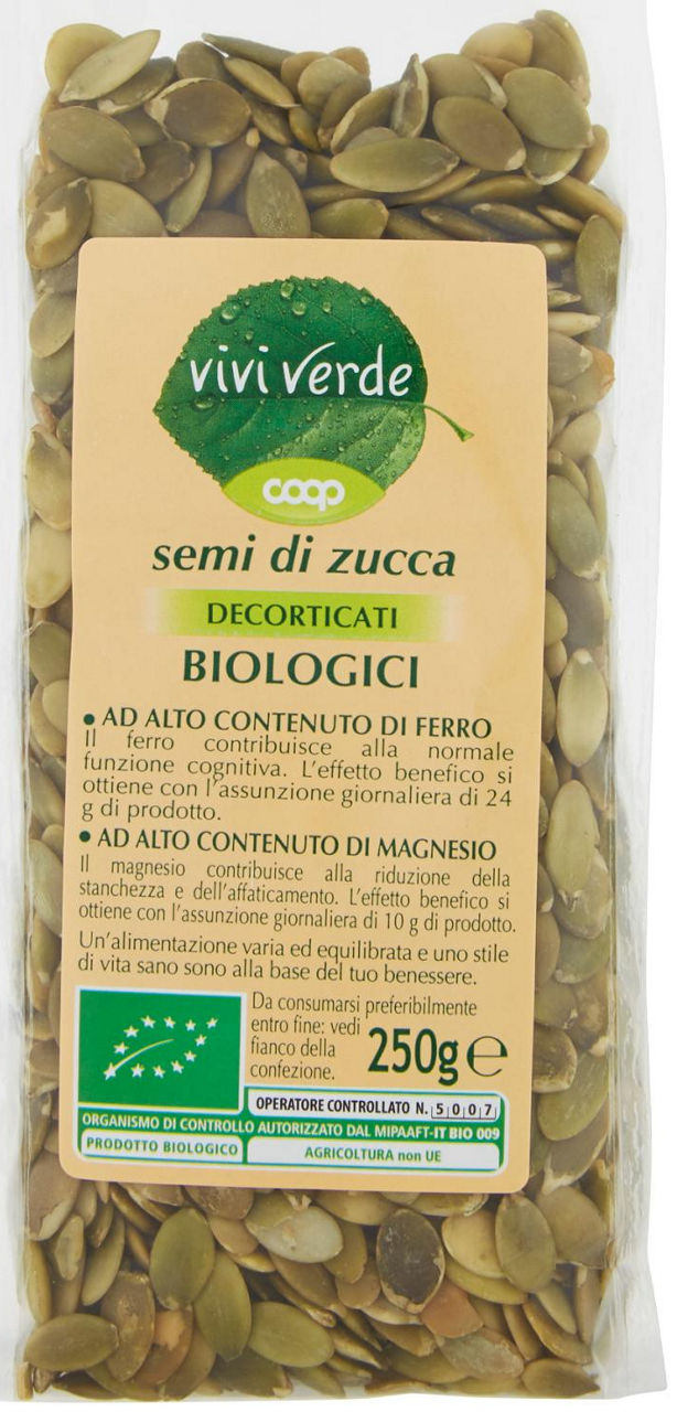 semi di zucca Decorticati Biologici Vivi Verde 250 g - 1