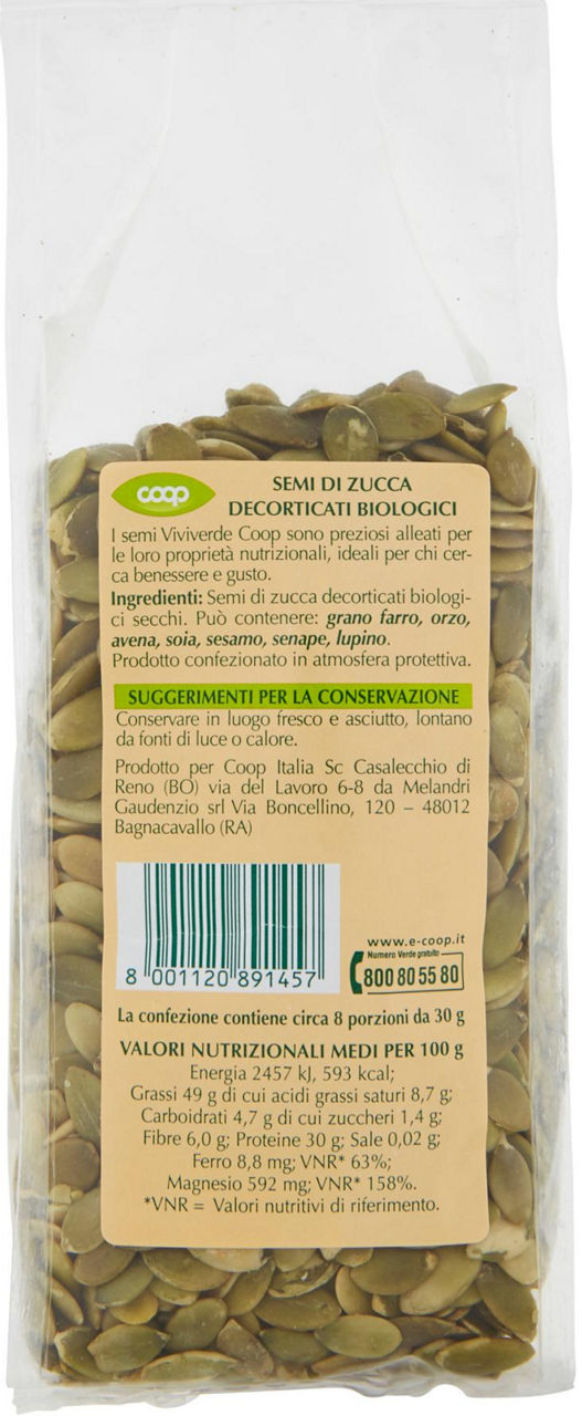 semi di zucca Decorticati Biologici Vivi Verde 250 g - 5