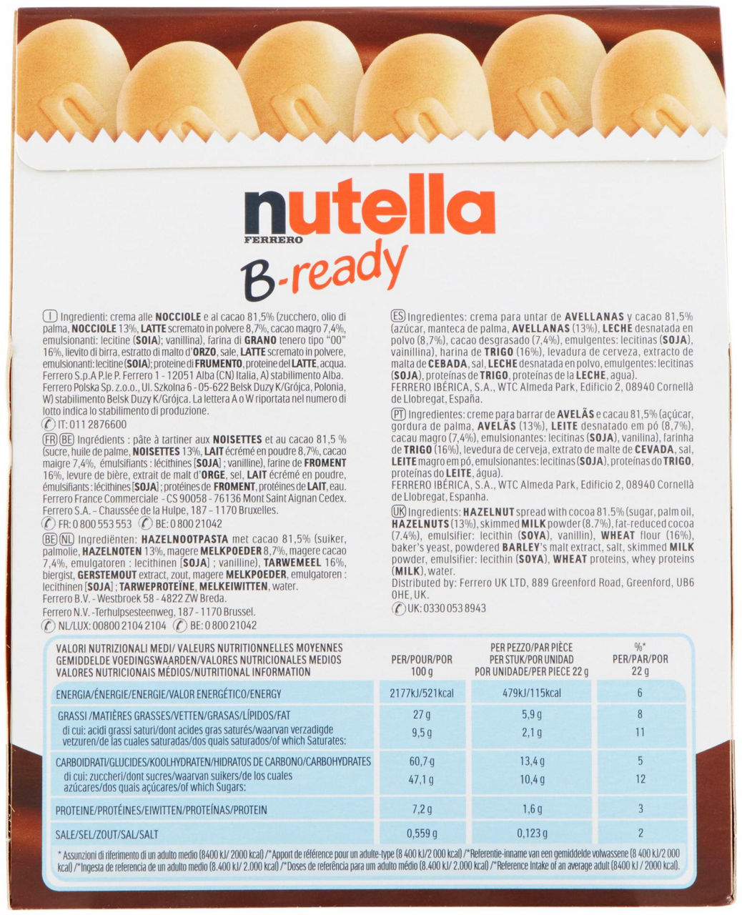 Nutella B-ready 6x22 g - 2