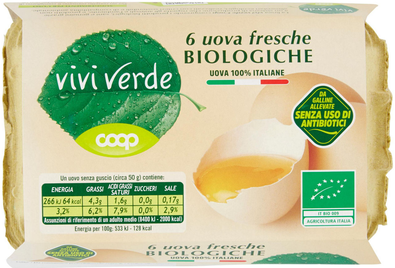 6 uova fresche Biologiche Vivi Verde 350 g - 1