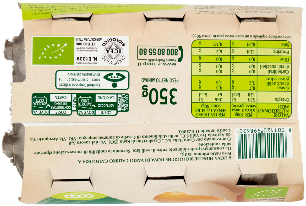 6 uova fresche Biologiche Vivi Verde 350 g - 7
