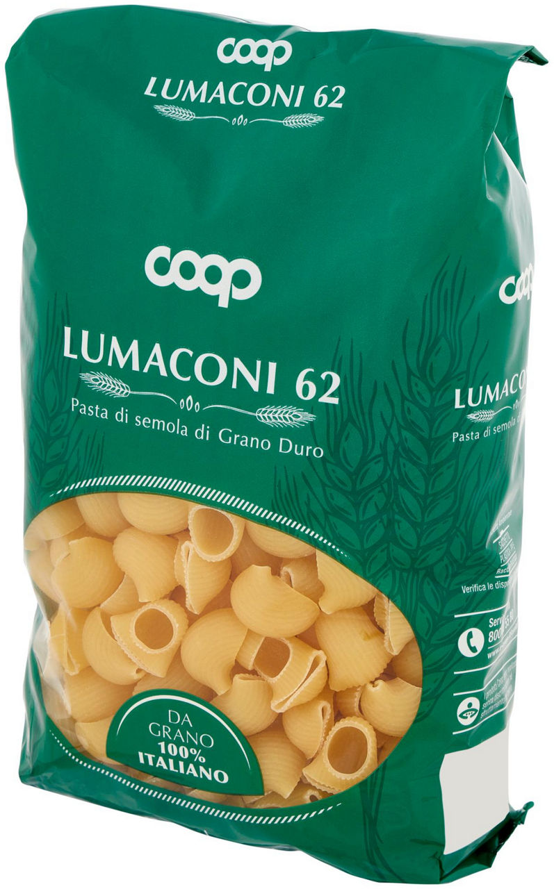 LUMACONI PASTA SEMOLA N.62 CON GRANO ITALIANO 500 g - Immagine 121