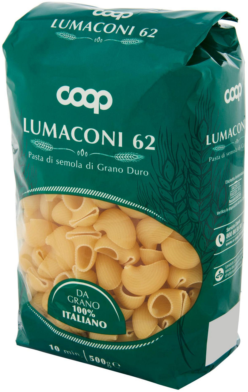 LUMACONI PASTA SEMOLA N.62 CON GRANO ITALIANO 500 g - Immagine 131