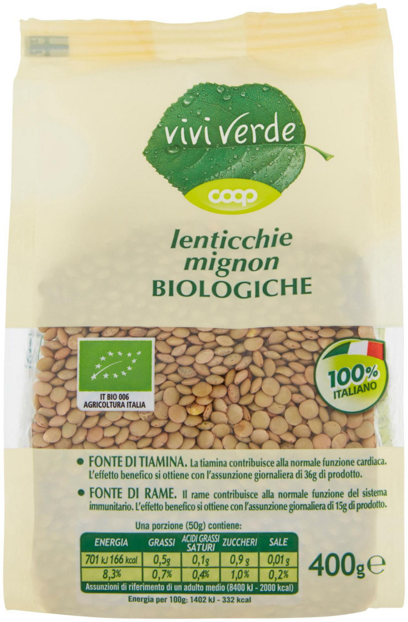 lenticchie mignon Biologiche Vivi Verde 400 g - 1