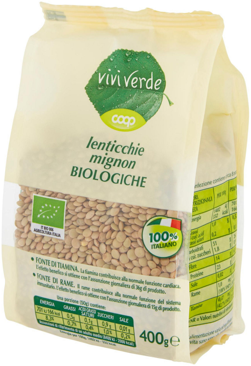 lenticchie mignon Biologiche Vivi Verde 400 g - 20