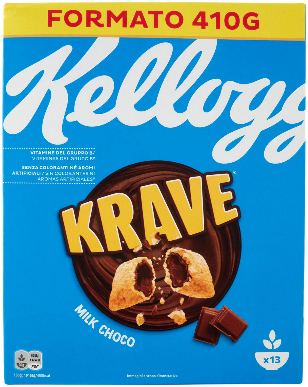 Cereali choco krave milk kellogg's scatola g 410