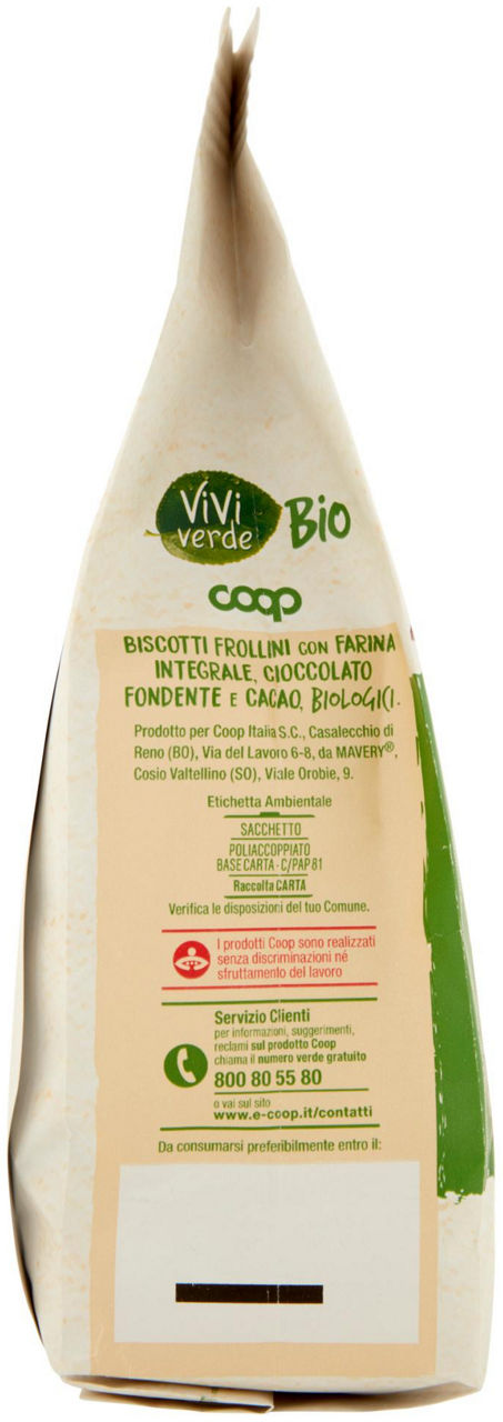 Biscotti frollini con farina integrale cioccolato fondente e cacao bio 330 gr - Immagine 11