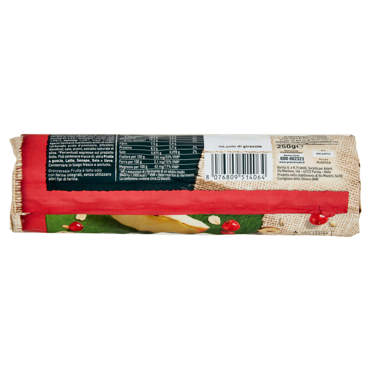 Biscotti Gran Cereale Frutta Tubo da 250g - Immagine 41