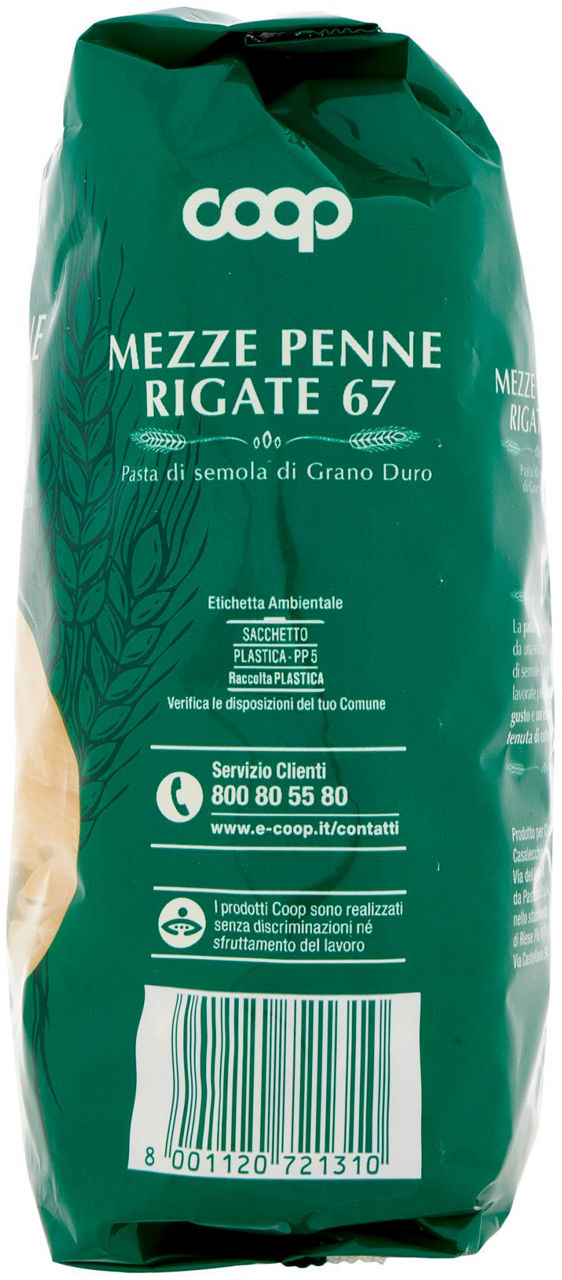 MEZZE PENNE RIGATE PASTA SEMOLA N.67 CON GRANO ITALIANO 500 g - Immagine 61